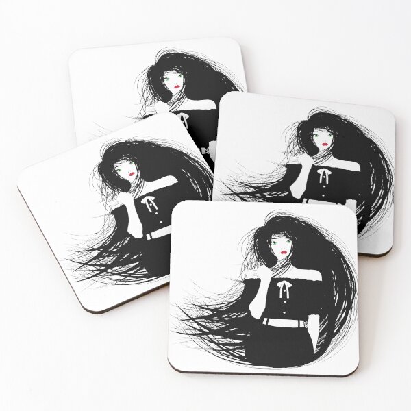 Item preview, Girl with long black hair and red eyes designed and sold by Keltoi-art.