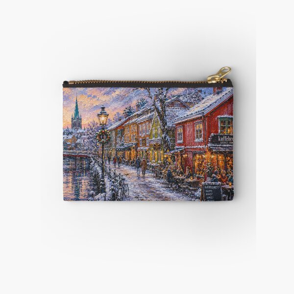 Item preview, Winter in Bakklandet, Trondheim painting, Norway – A Beautiful city in Scandinavia. designed and sold by GalleryKauffeld.