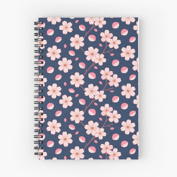Item preview, Estampado de flores de cerezo sobre fondo azul designed and sold by DesignedOutside.