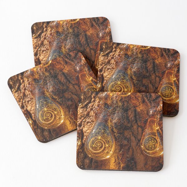 Item preview, Golden Resin Amber Sacred Geometry Drops | Microcosmos designed and sold by monkeybusiness.pt.