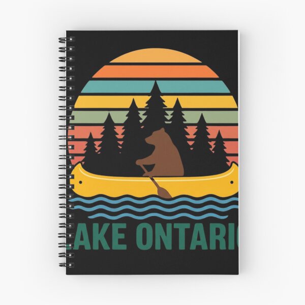 Item preview, Lake Ontario Bear Canoeing Vintage Retro Sunset Great Lakes Souvenir designed and sold by haitrieuic96.