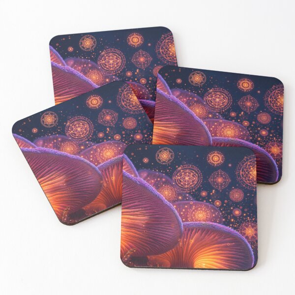 Item preview, Glowing Mushrooms Sacred Geometry Spores | Microcosmos designed and sold by monkeybusiness.pt.
