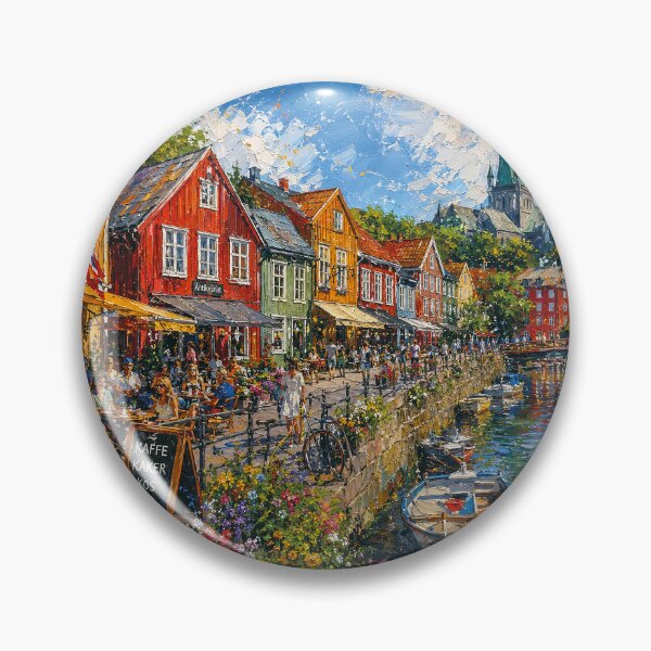 Item preview, Trondheim, Norway – a painting of a summer day in this beautiful Scandinavian city. designed and sold by GalleryKauffeld.
