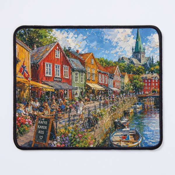 Item preview, Trondheim, Norway – a painting of a summer day in this beautiful Scandinavian city. designed and sold by GalleryKauffeld.