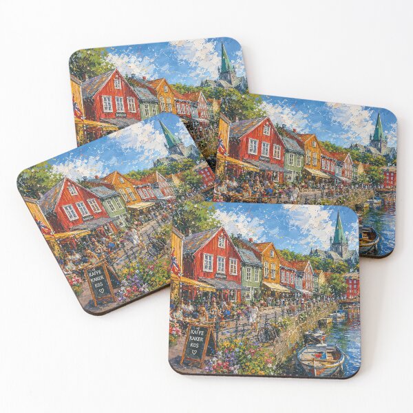 Item preview, Trondheim, Norway – a painting of a summer day in this beautiful Scandinavian city. designed and sold by GalleryKauffeld.