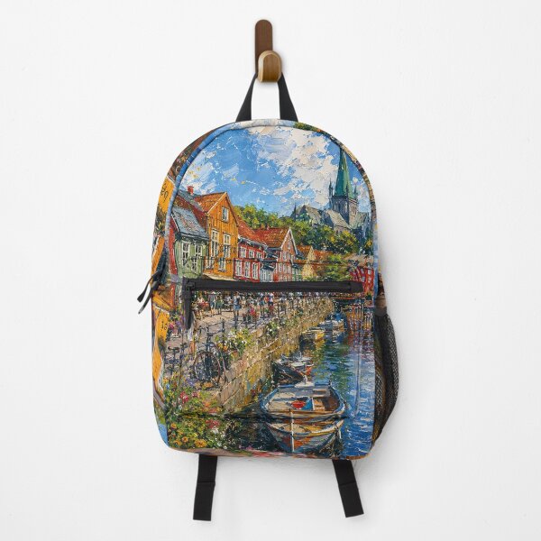 Item preview, Trondheim, Norway – a painting of a summer day in this beautiful Scandinavian city. designed and sold by GalleryKauffeld.