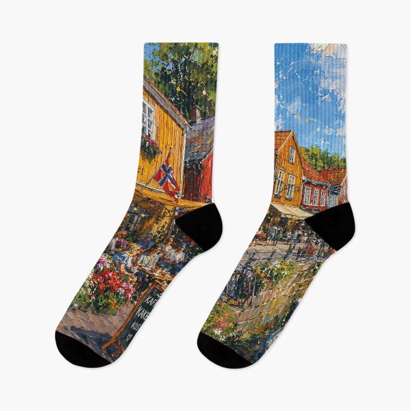 Item preview, Trondheim, Noruega: una pintura que representa un día de verano en esta hermosa ciudad escandinava. designed and sold by GalleryKauffeld.
