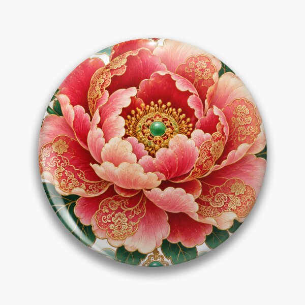Item preview, Imperial Peony – Chinese Floral Art in Jade and Gold (Chinese) designed and sold by Kallandra.