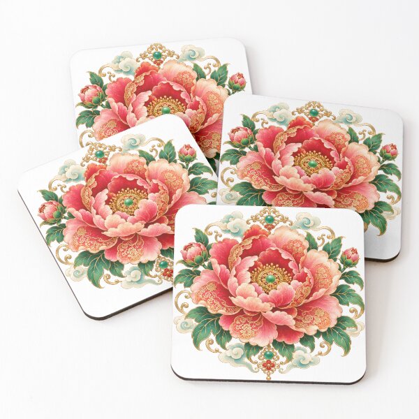 Item preview, Imperial Peony – Chinese Floral Art in Jade and Gold (Chinese) designed and sold by Kallandra.
