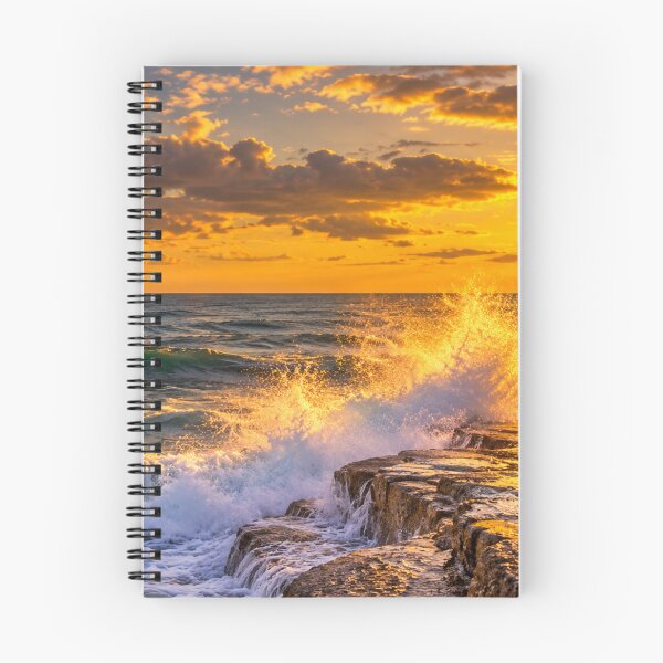 Item preview, Golden Hour Ocean Waves and Rocky Coastline designed and sold by Wild Bloom Paws.