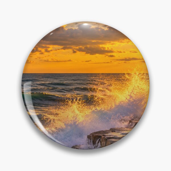 Item preview, Golden Hour Ocean Waves and Rocky Coastline designed and sold by Wild Bloom Paws.