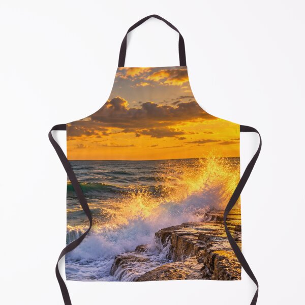 Item preview, Golden Hour Ocean Waves and Rocky Coastline designed and sold by Wild Bloom Paws.