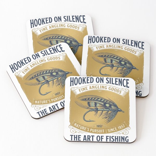 Item preview, Hooked On Silence Vintage Fly Fishing Lure Art Fisherman Gift T-Shirt designed and sold by Salma.Store.