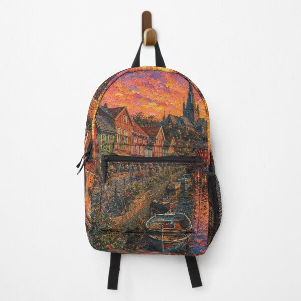 Item preview, Trondheim, Norway – a painting of a summer night in this beautiful Scandinavian city. designed and sold by GalleryKauffeld.