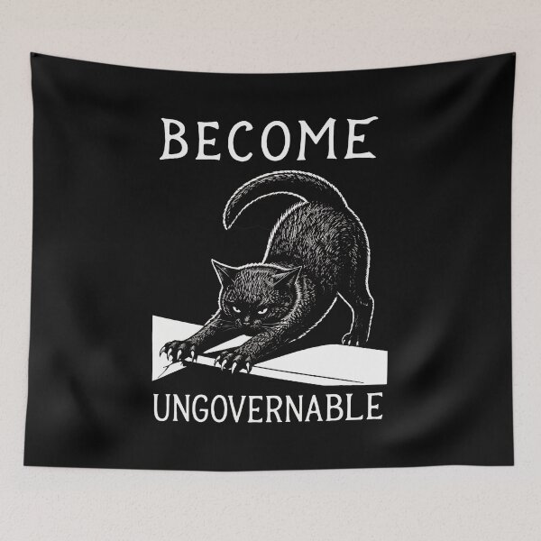 Item preview, Become Ungovernable Black Cat Statement Graphic designed and sold by OlyvieArt.