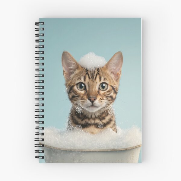 Item preview, Baby Bengal Cat Bubble Bath Cute Nursery Bathroom Wall Art designed and sold by LazyOwlStore.