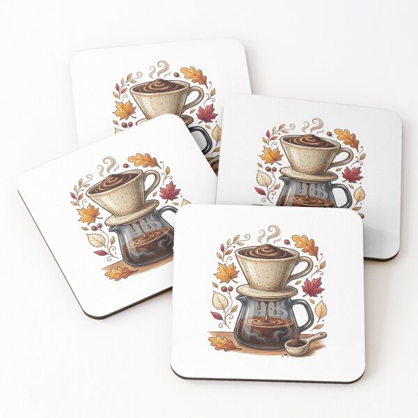 Item preview, Vintage Pour Over Coffee Dripper & Autumn Leaves designed and sold by Mellow Doodle Co..