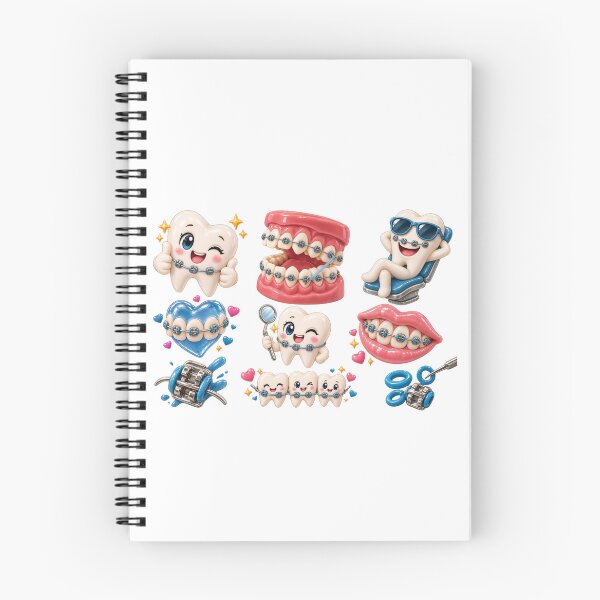 Item preview, Cute Orthodontic Braces and Dental Characters  Set – Cartoon Teeth and Braces Illustration designed and sold by RokaCircles.