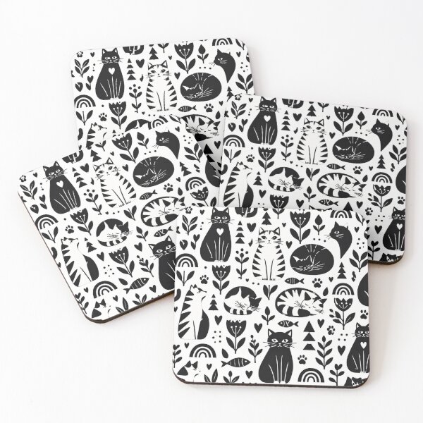 Item preview, Cute Scandinavian Cat Pattern | Nordic Floral Cat Design designed and sold by Aramdesing.