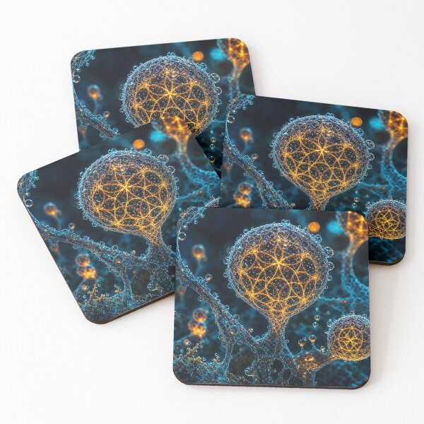 Item preview, Golden Flower of Life Mycelium Network | Microcosmos designed and sold by monkeybusiness.pt.