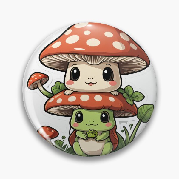 Item preview, Cottagecore Mushroom Character Chrome Metallic 3D – Mushroom lover gift designed and sold by michallechowicz.