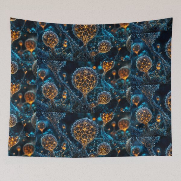 Item preview, Golden Flower of Life Mycelium Network | Microcosmos designed and sold by monkeybusiness.pt.