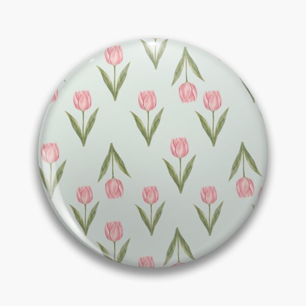 Item preview, Pink Tulips Sage Green Floral Pattern designed and sold by Nature Moments.