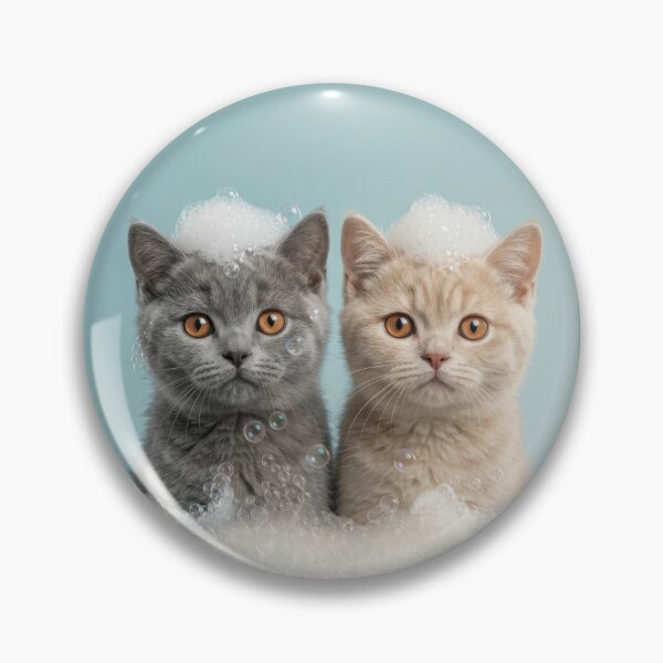 Item preview, Baby British Shorthair Kittens Bubble Bath Cute Nursery Art designed and sold by LazyOwlStore.