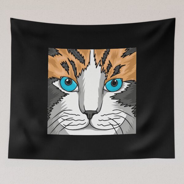 Item preview, Calico Cat Blue Eyes Face Art designed and sold by OlyvieArt.
