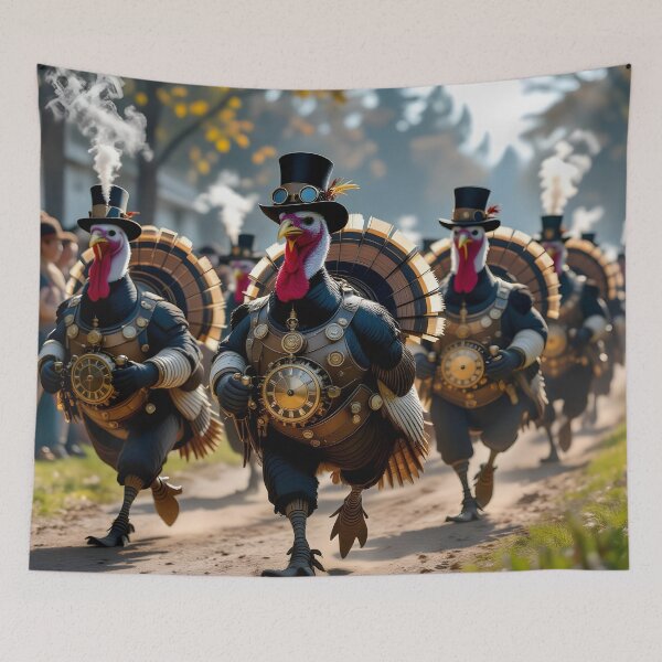 Item preview, Steampunk Turkey Parade Thanksgiving Fantasy Art designed and sold by yosmosverse .