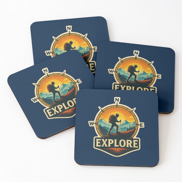 Item preview, Explore Mountain Hiker Compass designed and sold by MarCinu Art.