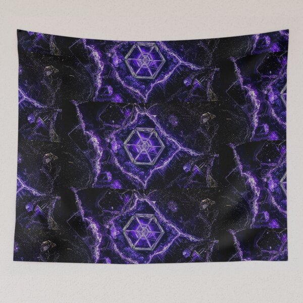 Item preview, Purple Crystal Hexagon Sacred Geometry Matrix | Microcosmos designed and sold by monkeybusiness.pt.