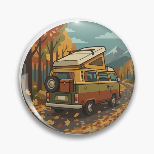 Item preview, Autumn Camper Van Road Trip & Mountain Forest designed and sold by Mellow Doodle Co..