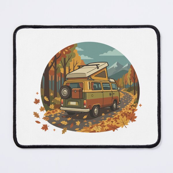 Item preview, Autumn Camper Van Road Trip & Mountain Forest designed and sold by Mellow Doodle Co..