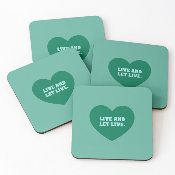 Item preview, LIVE AND LET LIVE | green heart quote designed and sold by thehappyintrovert .