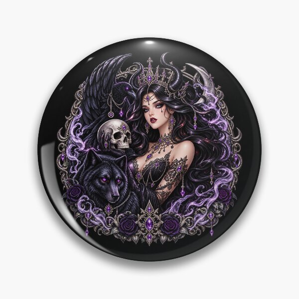 Item preview, Dark Goddess – Gothic Wolf and Raven of Shadow designed and sold by TroviTutto.