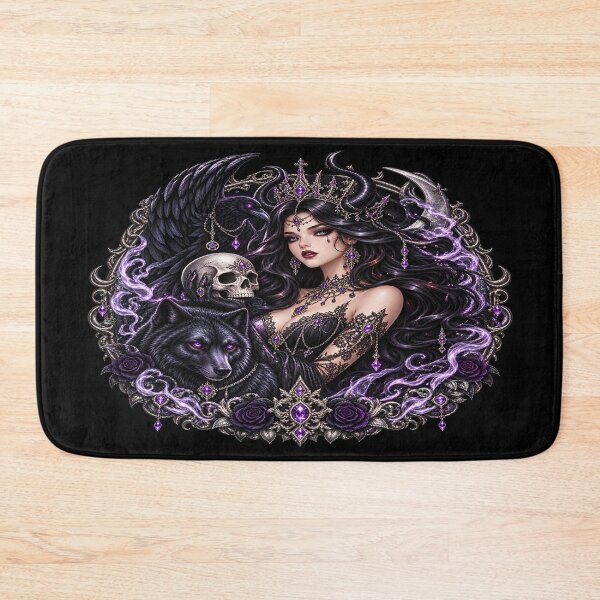 Item preview, Dark Goddess – Gothic Wolf and Raven of Shadow designed and sold by TroviTutto.