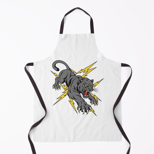 Item preview, Leaping Panther With Lightning Bolts - Tattoo Style Design designed and sold by ElKesslassy Daniel.