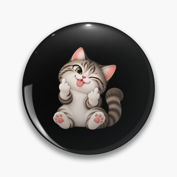Item preview, Cheeky Winking Cat Middle Finger Tongue Out Art designed and sold by OlyvieArt.