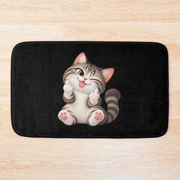 Item preview, Cheeky Winking Cat Middle Finger Tongue Out Art designed and sold by OlyvieArt.