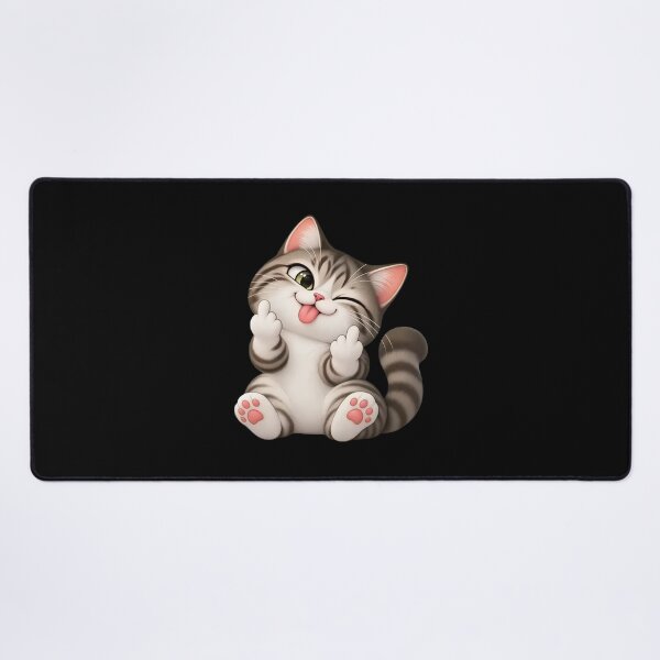 Item preview, Cheeky Winking Cat Middle Finger Tongue Out Art designed and sold by OlyvieArt.