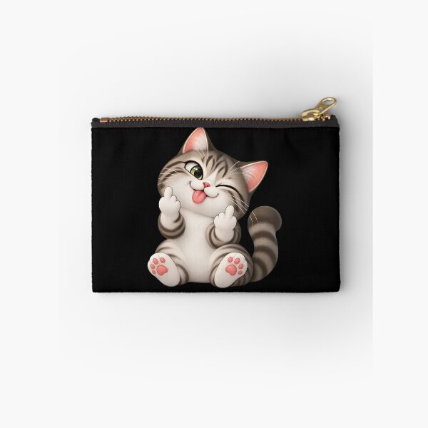 Item preview, Cheeky Winking Cat Middle Finger Tongue Out Art designed and sold by OlyvieArt.