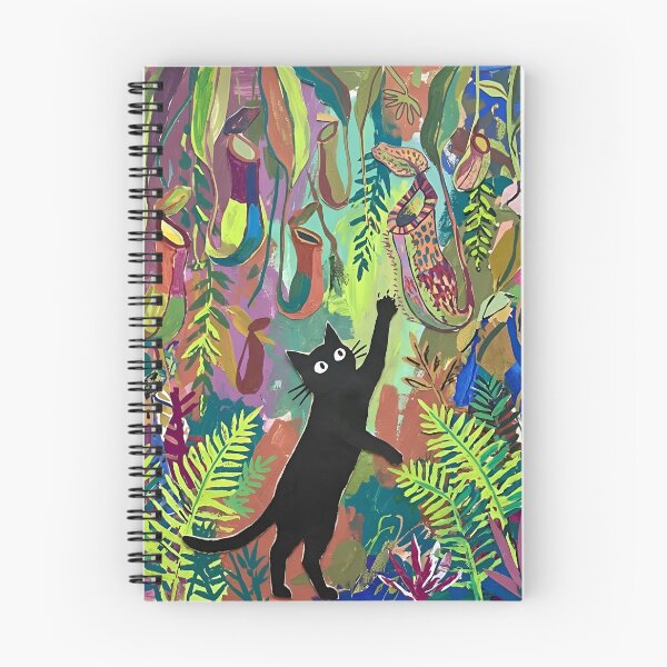 Item preview, Curious Black Cat Reaching Pitcher Plant Matisse Style Wall Art designed and sold by DuckOddity.