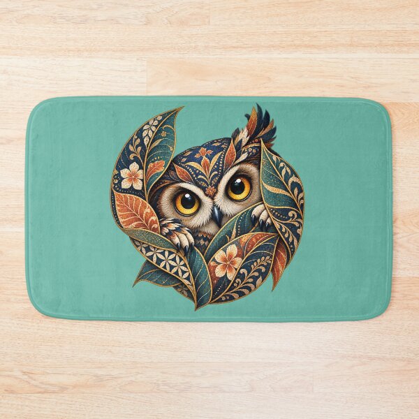 Item preview, Batik Owl Floral Folk Art – Vintage Boho Owl Botanical Design designed and sold by MG Aura.
