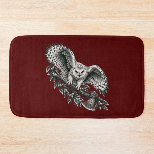 Item preview, Winter Rune Guardian – Snowy Owl with Isa Axe Nordic Engraving designed and sold by Anyshca.