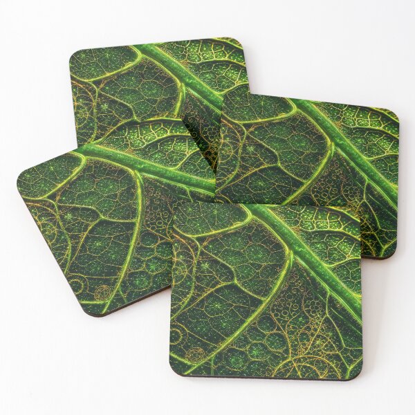Item preview, Glowing Green Leaf Veins Sacred Geometry | Microcosmos designed and sold by monkeybusiness.pt.
