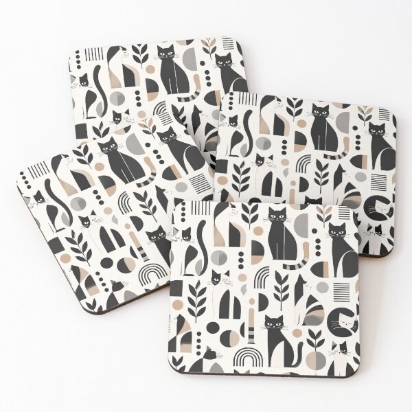 Item preview,  Cute Scandinavian Cat Pattern | Nordic Floral Cat Design designed and sold by Aramdesing.