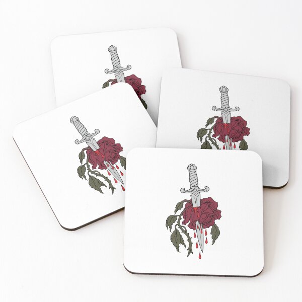 Item preview, Dagger Through Wilted Rose - Fine Line Tattoo Design designed and sold by ElKesslassy Daniel.