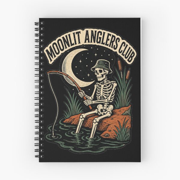 Item preview, Moonlit Anglers Club – Vintage Skeleton Fishing designed and sold by RadekArt.