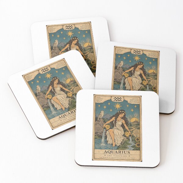 Item preview, Aquarius Tarot Card – The Visionary | Vintage Zodiac Astrology Art designed and sold by Moon & Sun Tarot.